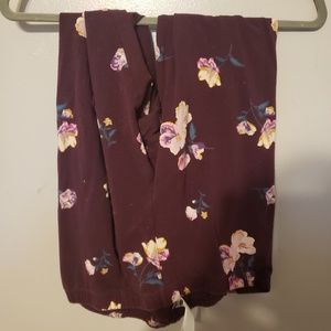 Old Navy Purple Floral Leggings